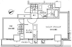 パークキューブ愛宕山タワー 21階1LDKの間取り