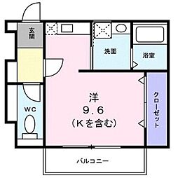 小田急小田原線 鶴川駅 バス7分 真光寺中学校入口下車 徒歩2分の賃貸アパート 1階1Kの間取り