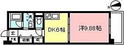 ロイヤルパーク多摩川 1DKの間取図画像
