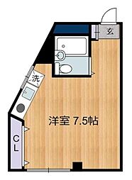 コーポ稲村 ワンルームの間取図画像