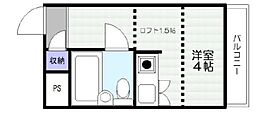 プリティ・メゾン ワンルームの間取図画像