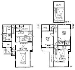 JR常磐線 金町駅 徒歩24分の賃貸一戸建て 1階3LDKの間取り