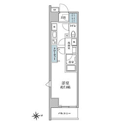 リヴシティ世田谷上馬 1Kの間取図画像