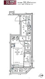 スクエアシティ中馬込 2階1LDKの間取り