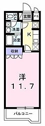 CARROT1 1Kの間取図画像