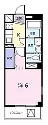 ベル・メゾン 1階1Kの間取り