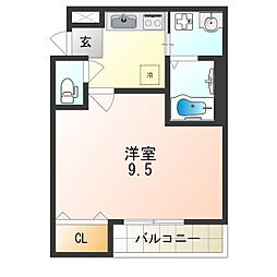 フジパレス深江橋イースト 1Kの間取図画像