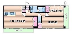 スプランティッド茨木天王 2LDKの間取図画像