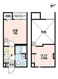 阪堺電気軌道阪堺線 我孫子道駅 徒歩2分の賃貸アパート 1階1Kの間取り