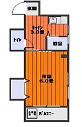 第七末廣コーポ 1Kの間取図画像