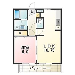グランシャリオ1 1LDKの間取図画像