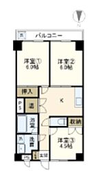 ロイアルハイツ戸塚 3DKの間取図画像