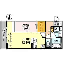 プレミール雅 1LDKの間取図画像
