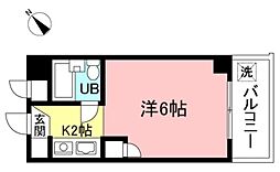 ディジィ川崎 4階1Kの間取り