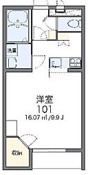 レオパレスバルミィウインド 1Kの間取図画像