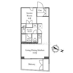 代々木参宮橋テラス 2階1SLDKの間取り