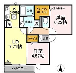 アンジェリカ 2LDKの間取図画像