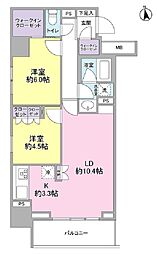 スタイリオ品川中延 1208 12階2LDKの間取り