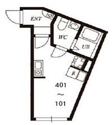 PLATINUM FORME 東十条II 1階1Kの間取り