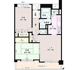 府中中河原パーク・ホームズ 2LDKの間取図画像