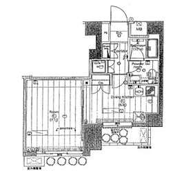 プレミアムキューブ大森DEUX 1DKの間取図画像