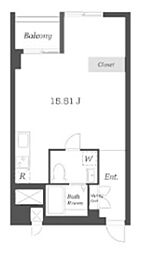 PIPE 7階ワンルームの間取り