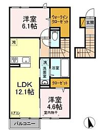 PIECEWOOD1 2LDKの間取図画像