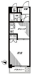グレイス多摩川 1Kの間取図画像