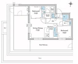 スタイリオ池上ＳＯＵＴＨ 4階2LDKの間取り