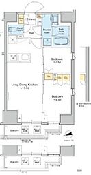 プラウドフラット本郷三丁目 2LDKの間取図画像