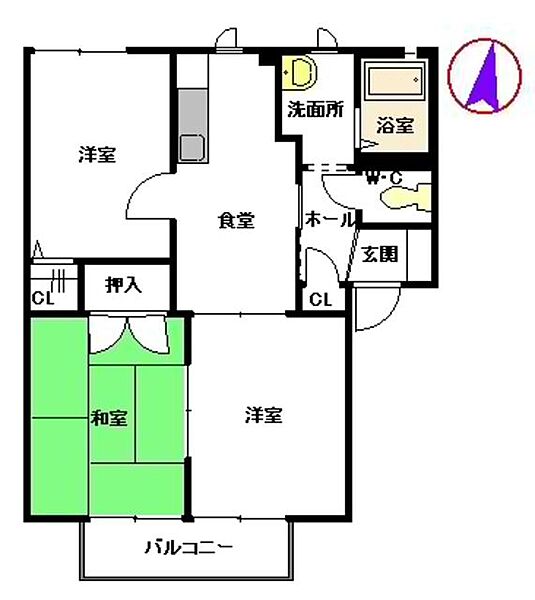 ドミールＩＤＡ A0203｜熊本県熊本市北区西梶尾町(賃貸アパート3K・2階・50.78㎡)の写真 その2