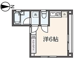 シティホーム片町 2階ワンルームの間取り