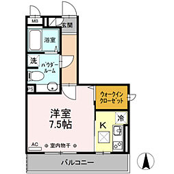 VERSOS高倉B 1Kの間取図画像
