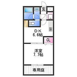 セゾン湊 1DKの間取図画像