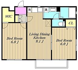 ガーデンコートＫ 1階2LDKの間取り