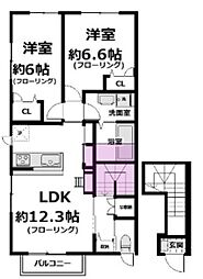 LaMaisonFleurie 2LDKの間取図画像