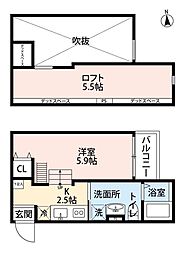 JR片町線(学研都市線) 住道駅 徒歩11分の賃貸アパート 1階1Kの間取り