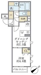 コンポジット早稲田鶴巻町 3階1DKの間取り