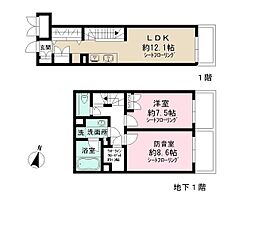 Admiral Himonya 2LDKの間取図画像