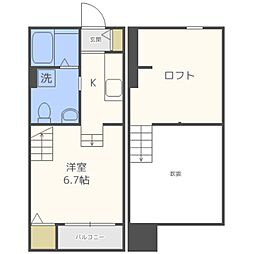 LaVitaBella ワンルームの間取図画像