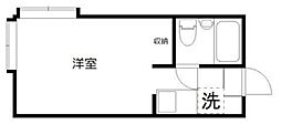 アーク北浦和 2階ワンルームの間取り