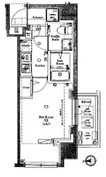 XEBEC西蒲田 1Kの間取図画像