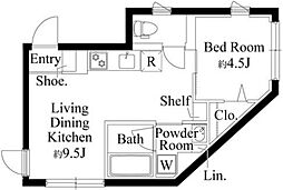 アイメックス北参道 3階1LDKの間取り