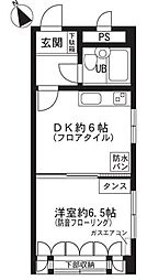 Ｍハイツ 2階1DKの間取り