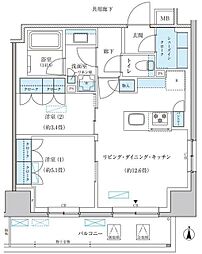 パークアクシス池袋イースト 2LDKの間取図画像
