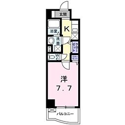 プラシード 1Kの間取図画像