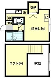 セフィール山代 1階ワンルームの間取り