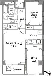 カスタリア目黒 1階1SLDKの間取り