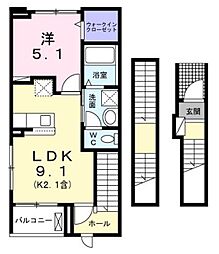 ウインピー 1LDKの間取図画像