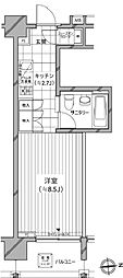 カスタリア麻布十番七面坂 ワンルームの間取図画像